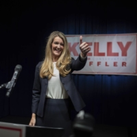 Republican Senator Kelly Loeffler at a watch party on Tuesday in Atlanta.  | ATLANTA JOURNAL-CONSTITUTION VIA AP