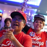 Supporters of U.S. President Donald Trump gather for an election watch party in Houston on Nov. 3.  | REUTERS