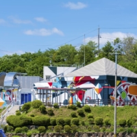 Mural artist and THA collective member Suiko painted the entire exterior of the Okayama Astronomical Museum. | ITTOKU KAWASAKI / COURTESY OF THA
