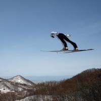 Kim Hyun-ki jumps during the Asian Winter Games at Miyanomori Ski Jump Stadium on Feb. 22, 2017. | REUTERS
