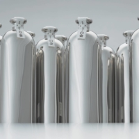 Platinum plan: The Hara Design Institute created stainless steel bottles that reflect their surroundings for Nagano-based Obuse-do brewery’s Hakkin (Platinum) sake.