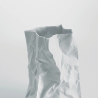Bag of tricks: Ceramic Japan Co.’s Crinkle series Super Bag, a flower vase designed by Makoto Komatsu, is one of the items featured in Naomi Pollock’s book, “Japanese Design Since 1945.” 