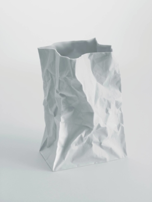 Bag of tricks: Ceramic Japan Co.’s Crinkle series Super Bag, a flower vase designed by Makoto Komatsu, is one of the items featured in Naomi Pollock’s book, 'Japanese Design Since 1945.' | 