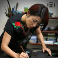 Lacquer artist Saeko Ando at work in Hoi An, Vietnam | COURTESY OF SAEKO ANDO
