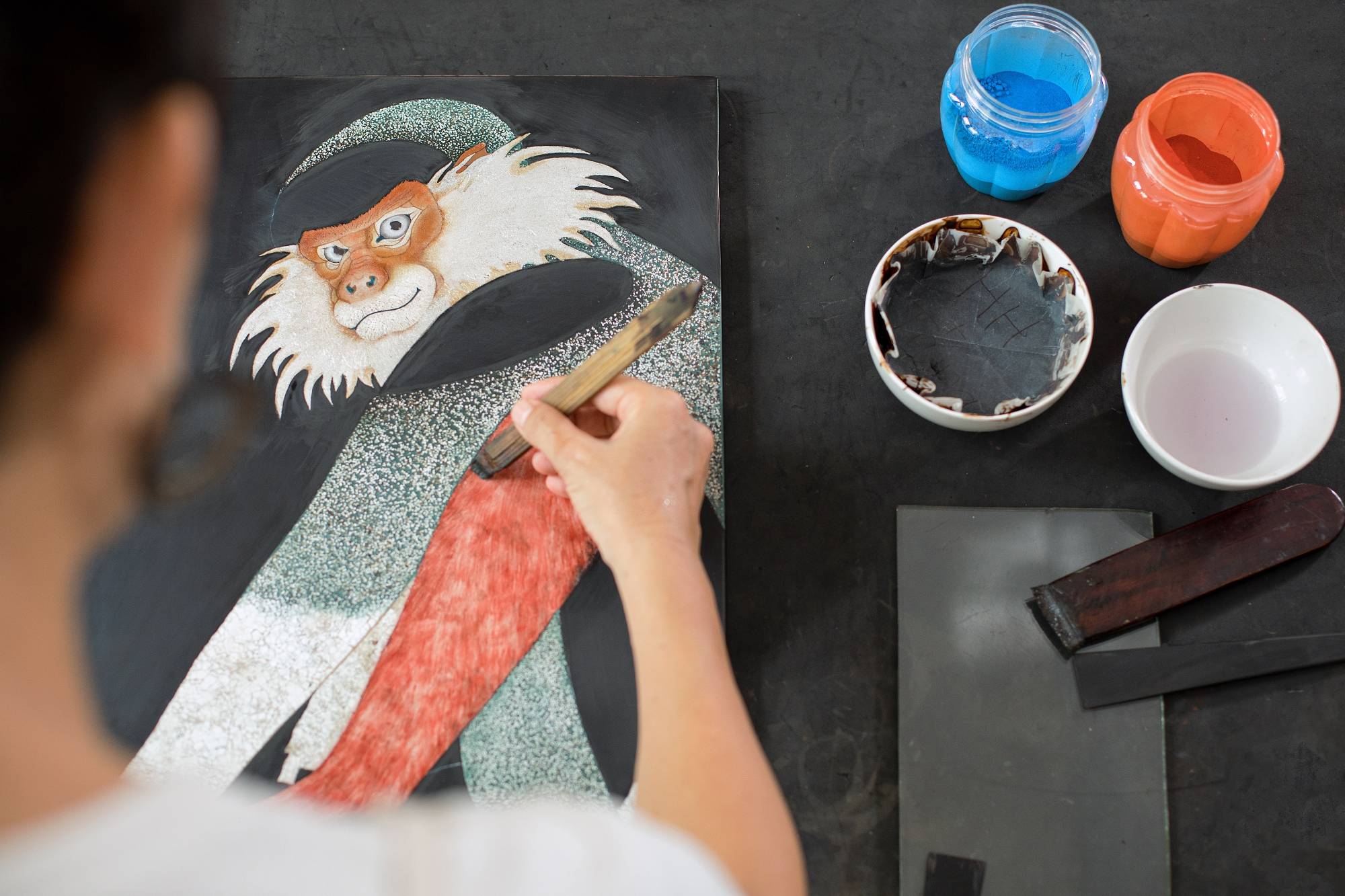 Lacquer artist Saeko Ando at work in Hoi An, Vietnam | COURTESY OF SAEKO ANDO 
