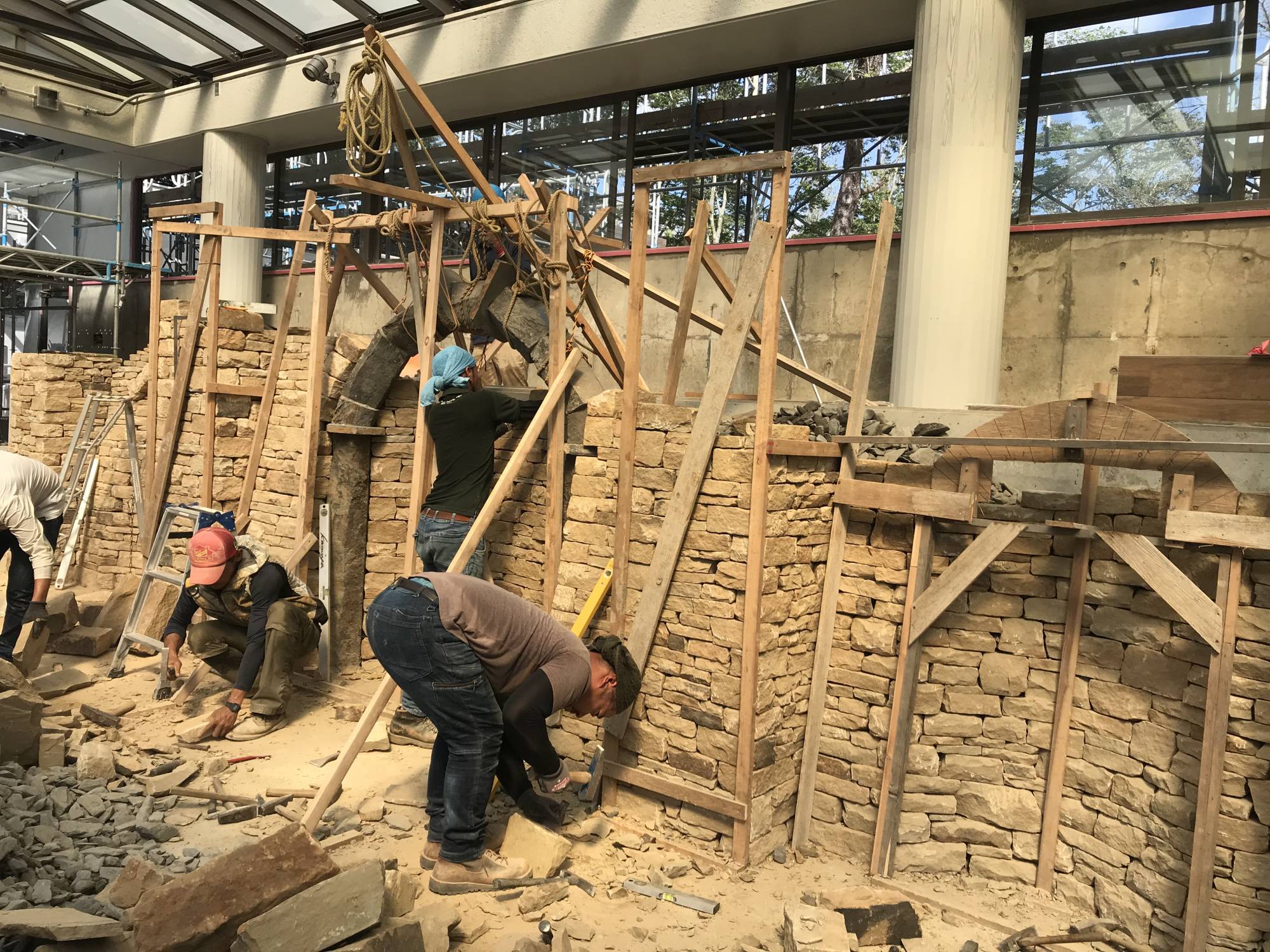 Teruki Kamiya has drawn on his masonry skills in both Japanese and British cultures to develop a drystone walling technique that can withstand earthquakes. | COURTESY OF TERUKI KAMIYA 