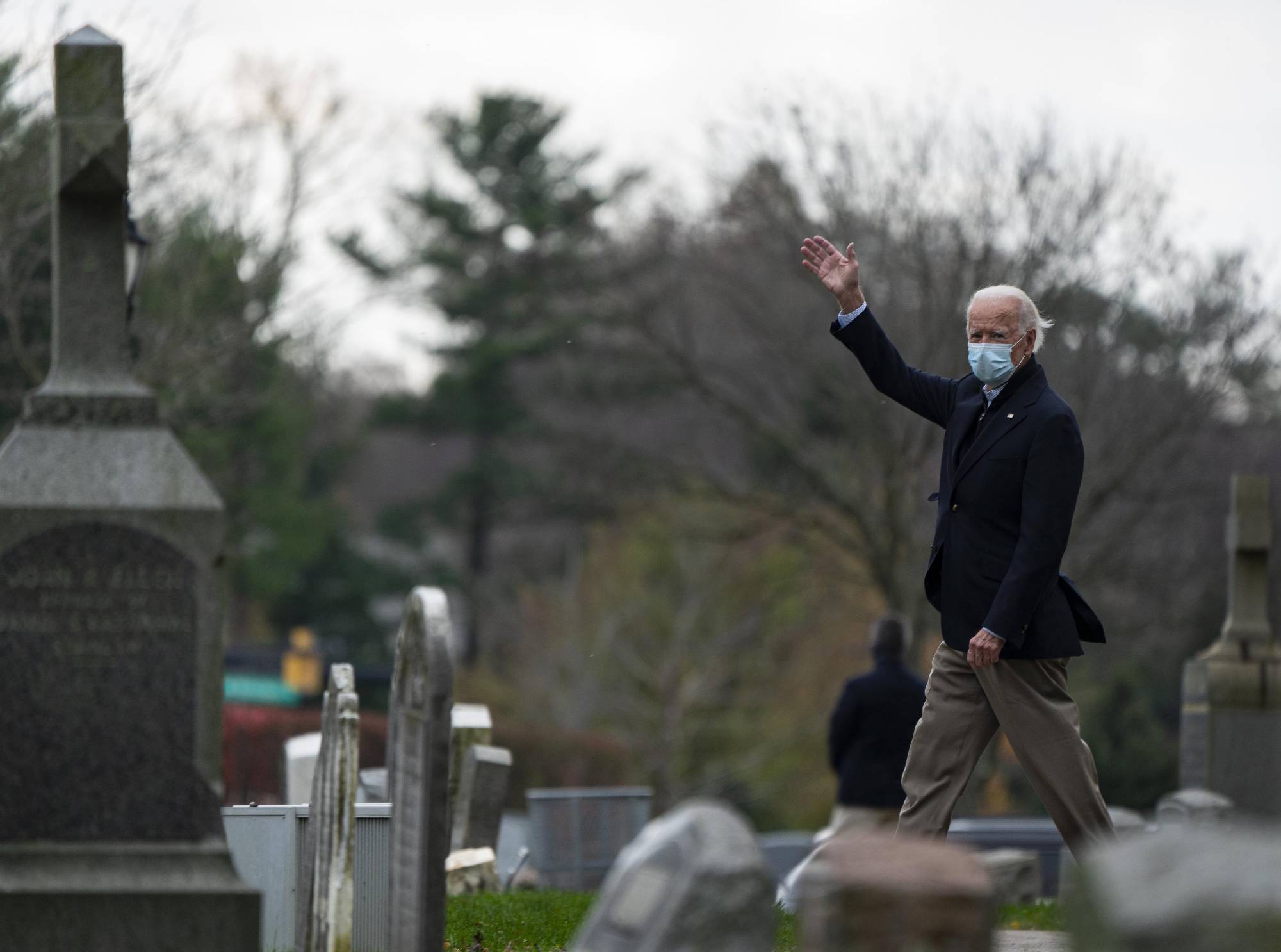 President-elect Joe Biden leaves Sunday mass from St. Joseph's, a church in Wilmington, Delaware, on Sunday. | Ruth Fremson / The New York Times