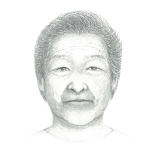 The portrait of Kiu Abe drawn by Shuichi Abe | KAHOKU SHIMPO 