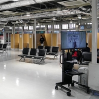 A COVID-19 PCR testing center at Narita International Airport in Chiba Prefecture on Nov. 2 | BLOOMBERG