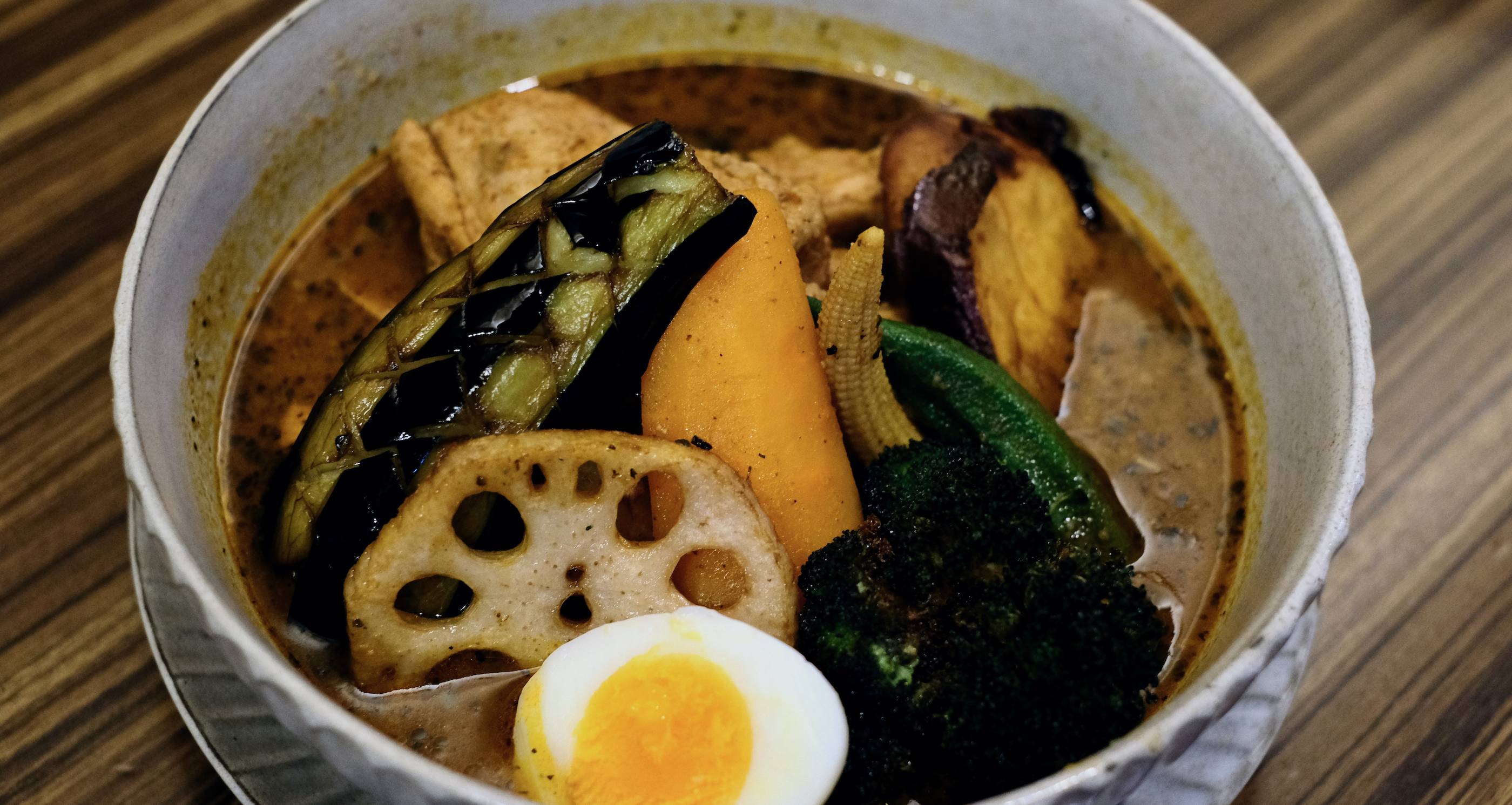 Oh, brother: Tokyo Rakkyo Brothers serves a solid soup curry with perfectly charred broccoli and sweet potato. | Florentyna Leow 