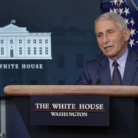 Dr. Anthony Fauci, director of the National Institute of Allergy and Infectious Diseases, speaks during a briefing with the coronavirus task force at the White House in Washington last Thursday. | AP
