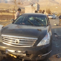 The scene of the attack that killed prominent Iranian scientist Mohsen Fakhrizadeh outside Tehran on Friday | WEST ASIA NEWS AGENCY / VIA REUTERS
