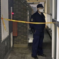 An apartment where the body of a baby was found in a refrigerator in Kawaguchi, Saitama Prefecture, on Thursday. | KYODO