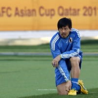 Daisuke Matsui trains in Doha during the Asian Cup on Jan. 8, 2011. | REUTERS