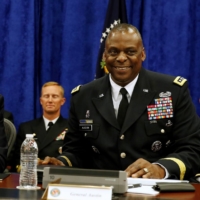 U.S. President Barack Obama joins Commander of Central Command Gen. Lloyd Austin during a briefing from top military leaders at MacDill Air Force Base in Tampa, Florida, in 2014. | REUTERS 