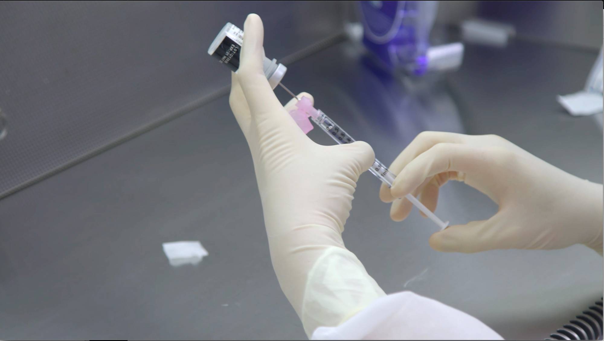 A pharmacist undergoes training as they prepare for the distribution of the Pfizer COVID-19 vaccine at a Mount Sinai Health System pharmacy in the Queens borough of New York City, in this handout photo released Dec. 10. | MOUNT SINAI HEALTH SYSTEM/HANDOUT VIA REUTERS 