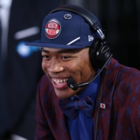  Rui Hachimura speaks to the media after being selected by Washington as the ninth overall pick of the 2019 NBA Draft on June 20, 2019, in Brooklyn, New York. | USA TODAY / VIA REUTERS