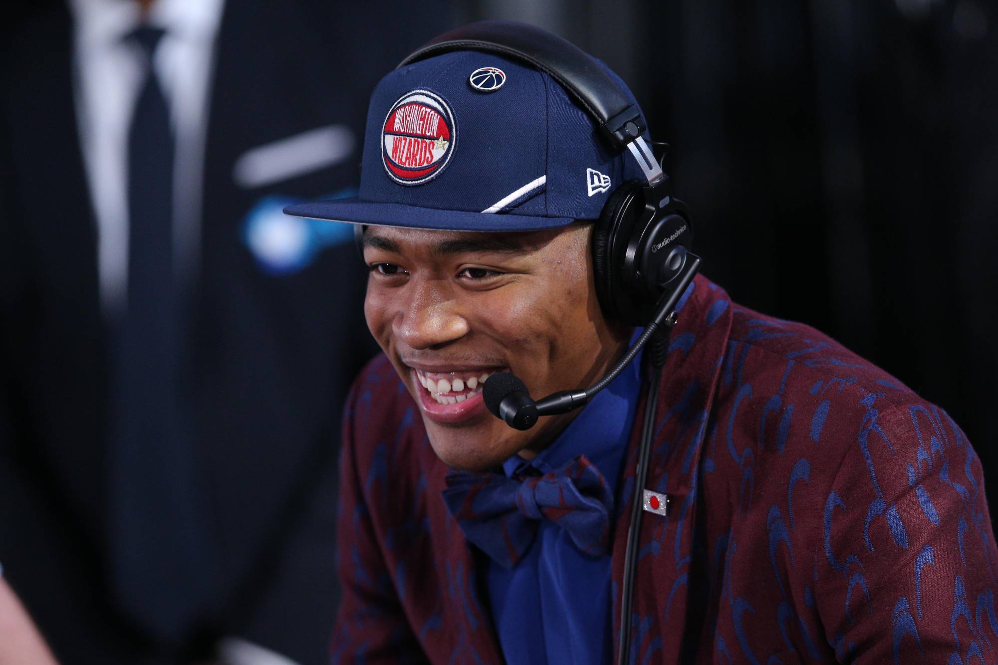  Rui Hachimura speaks to the media after being selected by Washington as the ninth overall pick of the 2019 NBA Draft on June 20, 2019, in Brooklyn, New York. | USA TODAY / VIA REUTERS