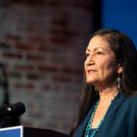 Congresswoman Deb Haaland delivers remarks after being introduced as U.S. President-elect Joe Biden\'s nominee to be the next Secretary of Interior on Saturday.  | AFP-JIJI