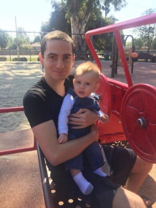 American sperm donor Kyle Gordy with one of the children he fathered. | COURTESY OF KYLE GORDY