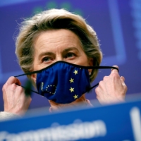 European Commission President Ursula von der Leyen gives a statement on the outcome of the Brexit negotiations in Brussels on Thursday.  | POOL / VIA REUTERS