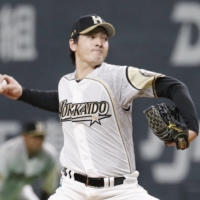 Kohei Arihara is 60-50 with a 3.74 ERA in six seasons with the Fighters. | KYODO