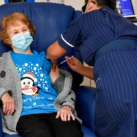Another truly fascinating achievement was the speed at which the world’s scientific community came together to create a vaccine for COVID-19. Margaret Keenan was the first patient in Britain to receive the shot on Dec. 8 at the start of the largest-ever immunization program in the country’s history. | POOL / VIA REUTERS