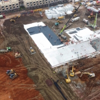 The construction site of a hospital being built to treat COVID-19 patients in Wuhan in January.  | AFP-JIJI