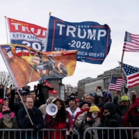 Supporters of U.S. President Donald Trump protest outside the Capitol in Washington on Wednesday.  | AFP-JIJI