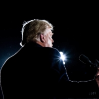 U.S. President Donald Trump speaks at a campaign event for Georgia senators on Monday.  | ERIN SCHAFF / THE NEW YORK TIMES