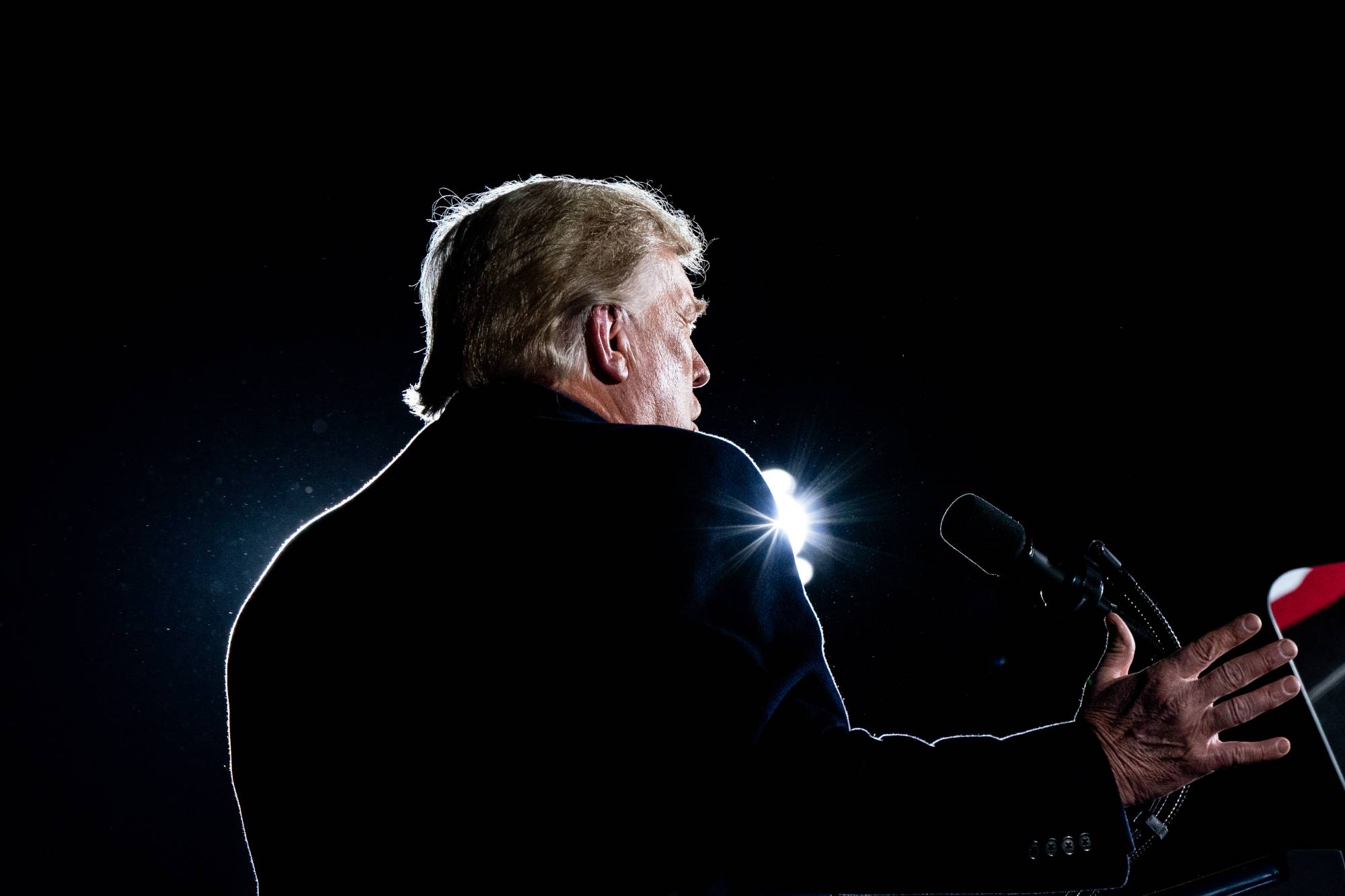 U.S. President Donald Trump speaks at a campaign event for Georgia senators on Monday. | Erin Schaff / The New York Times