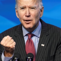 U.S. President-elect Joe Biden speaks at his transition headquarters in Wilmington, Delaware, on Friday. | REUTERS
