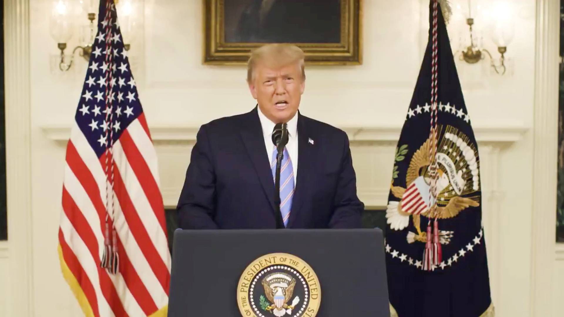 U.S President Donald Trump gives an address on Friday, a day after his supporters stormed the U.S. Capitol in Washington. | DONALD J. TRUMP / TWITTER / VIA REUTERS