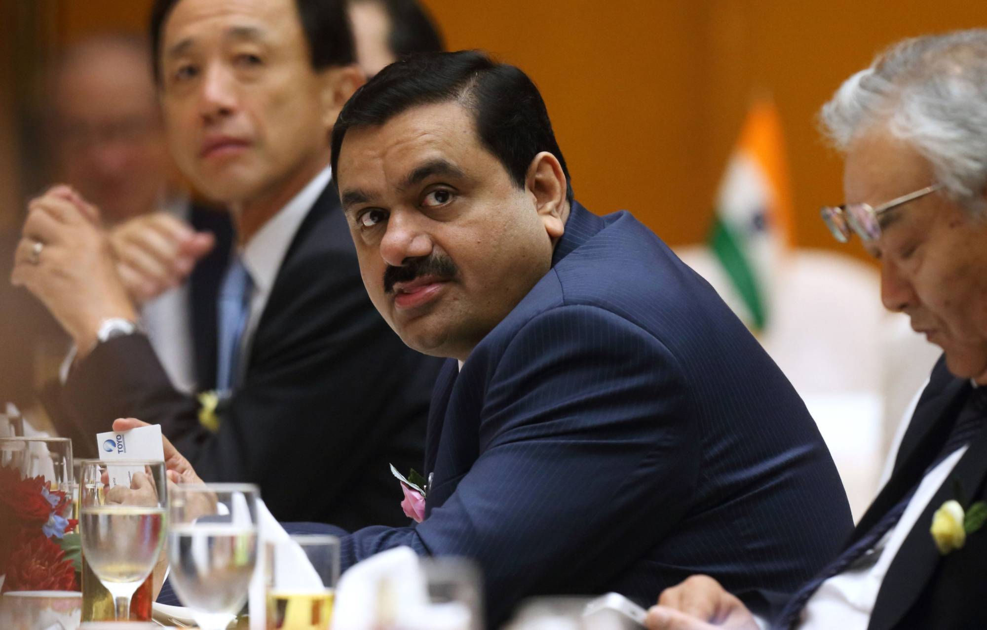 Billionaire Gautam Adani, chairman of Adani Group, attends a luncheon hosted by Japanese business groups in Tokyo in 2014. | Bloomberg 