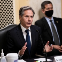 Antony Blinken speaks during his confirmation hearing to be U.S. Secretary of State at the Capitol in Washington on Tuesday.  | POOL / VIA REUTERS