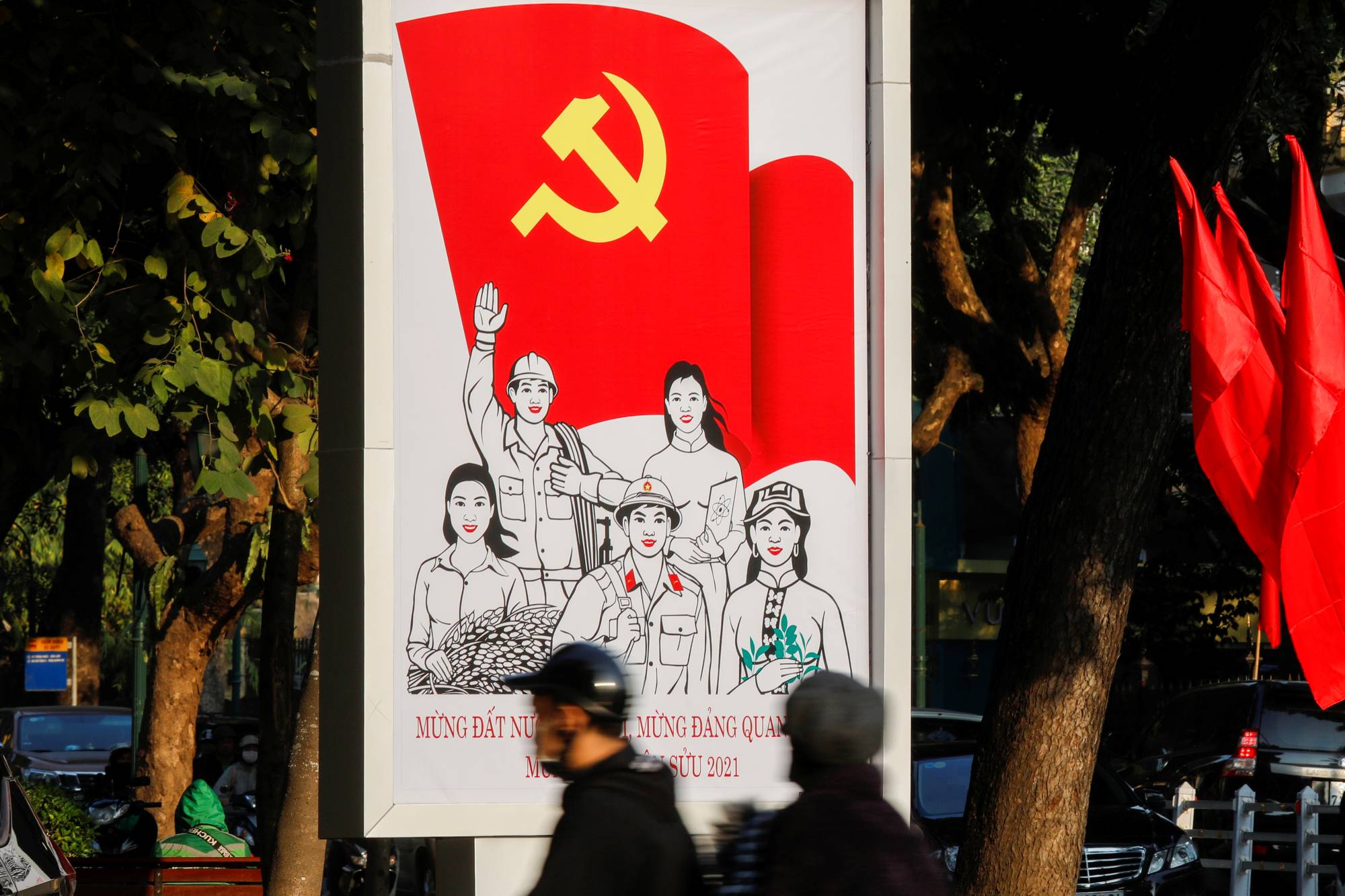 A poster for the upcoming 13th national congress of the Communist Party of Vietnam in Hanoi | REUTERS