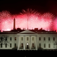 Fireworks are seen above the White House after the inauguration of President Joe Biden. | REUTERS