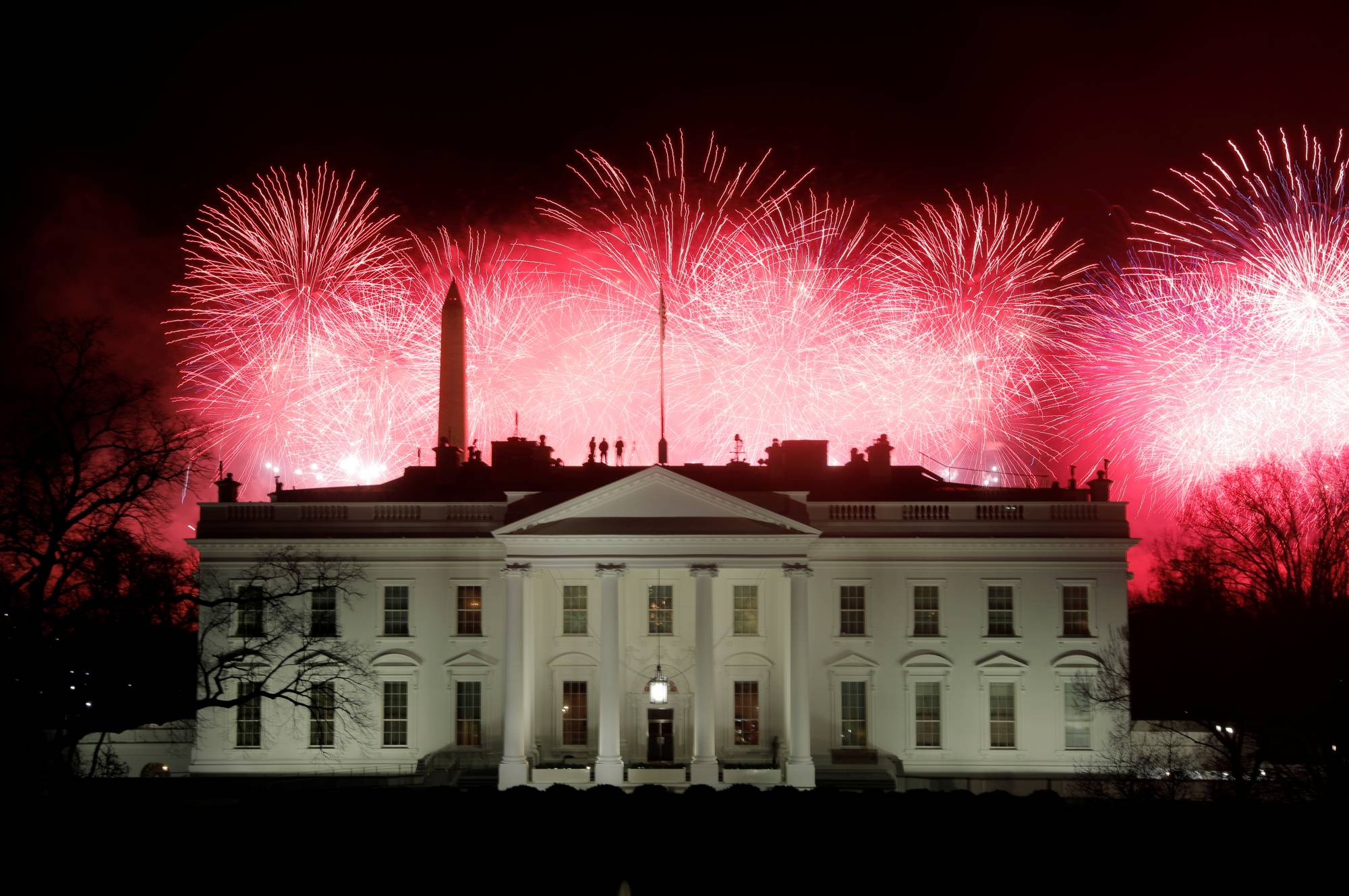 Fireworks are seen above the White House after the inauguration of President Joe Biden. | REUTERS