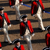 Members of the U.S. Army Old Guard Fife and Drum Corps take part in the Inauguration Day parade for U.S. President Joe Biden in Washington on Wednesday.  | REUTERS