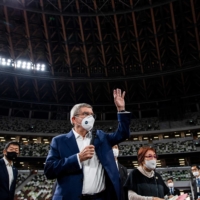 Thomas Bach speaks to the media during a visit to Tokyo\'s National Stadium on Nov. 17, 2020. | AFP-JIJI