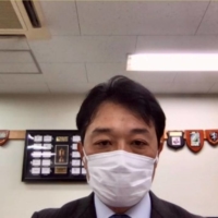 JRFU Chairman Kensuke Iwabuchi speaks during an online news conference on Saturday. | KAZ NAGATSUKA