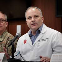 Dr. James Lawler, a pandemic response expert at the University of Nebraska Medical Center, speaks at a news conference on Feb. 6 last year.  | NEBRASKA MEDICINE/ VIA