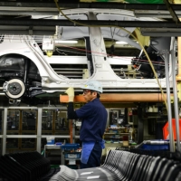 A Prius production line at the Toyota Motor Corp. Tsutsumi plant in Toyota City, Aichi Prefecture. Taiwan’s grip on the semiconductor business represents a choke point in the global supply chain that’s giving new urgency to plans from Tokyo to Washington and Beijing to increase self-reliance. | BLOOMBERG 