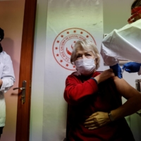 Sinovac\'s vaccine is administered at a nursing home in Ankara on Jan. 19.  | REUTERS 