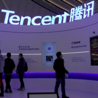 A Tencent logo is displayed during the World Internet Conference in Wuzhen, Zhejiang province, China, in November.  | REUTERS 