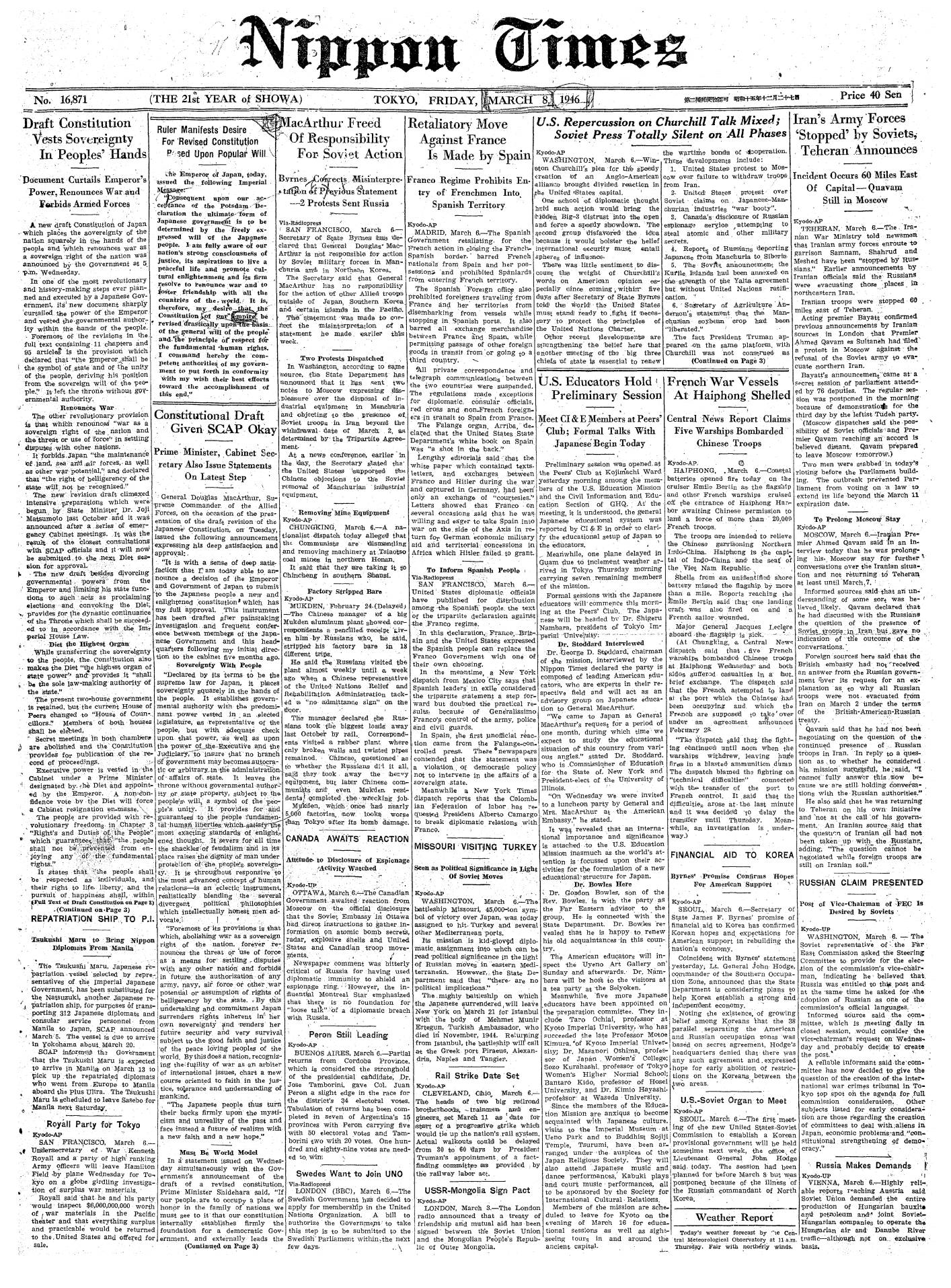 1946 | THE JAPAN TIMES