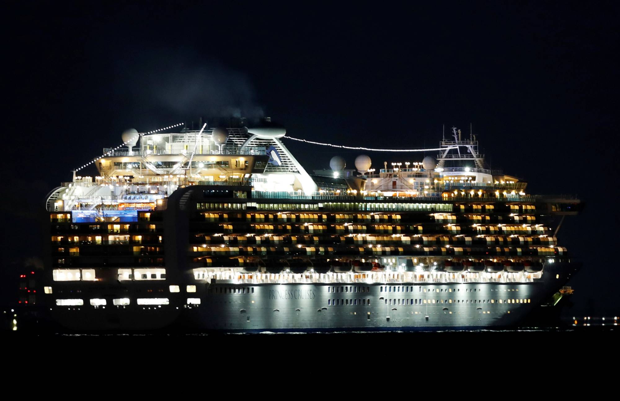 The Diamond Princess cruise ship sits anchored off the port of Yokohama on Feb. 4, 2020. | REUTERS