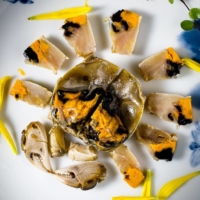 Accessible crustacean: Xie Wang Fu’s parent company farms and flash-freezes Chinese mitten crabs, which allows this delicacy to be served outside of its typical winter season. | COURTESY OF XIE WANG FU
