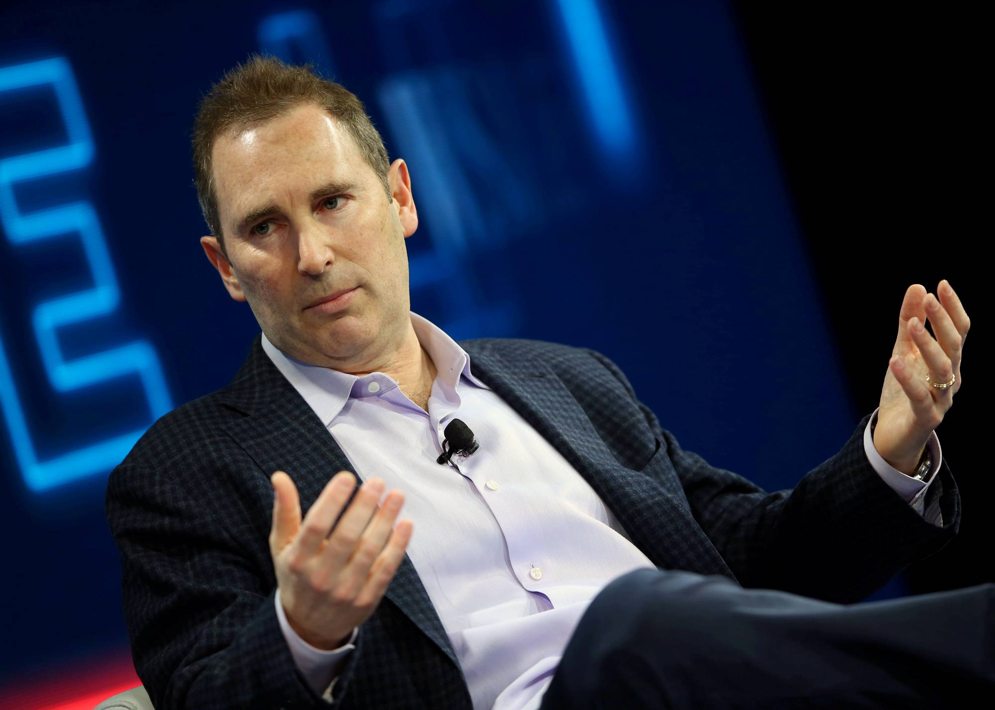 Andy Jassy, CEO of Amazon Web Services, speaks at the WSJD Live conference in Laguna Beach, California, in 2016. | Reuters 