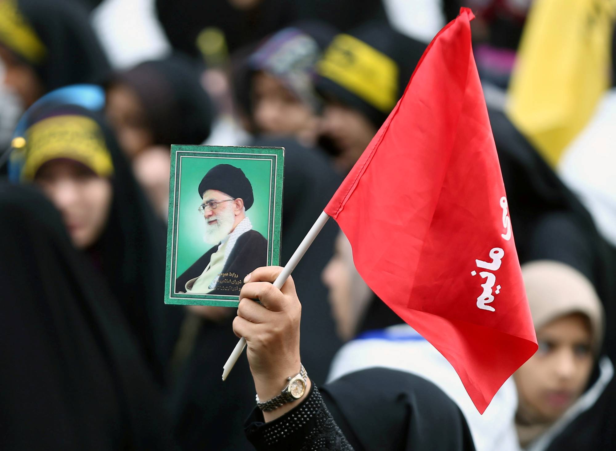 Iranian protesters mark the 40th anniversary of the U.S. embassy takeover in Tehran in November 2019. | WANA / VIA REUTERS